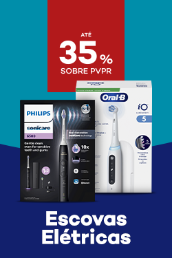 Escovas elétricas com destaque promocional de até 35% sobre preço de Venda ao Público Recomendado